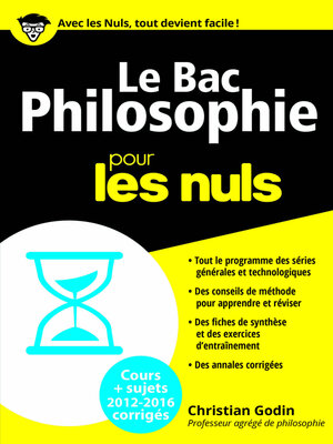 cover image of Le Bac Philosophie 2016 pour les Nuls